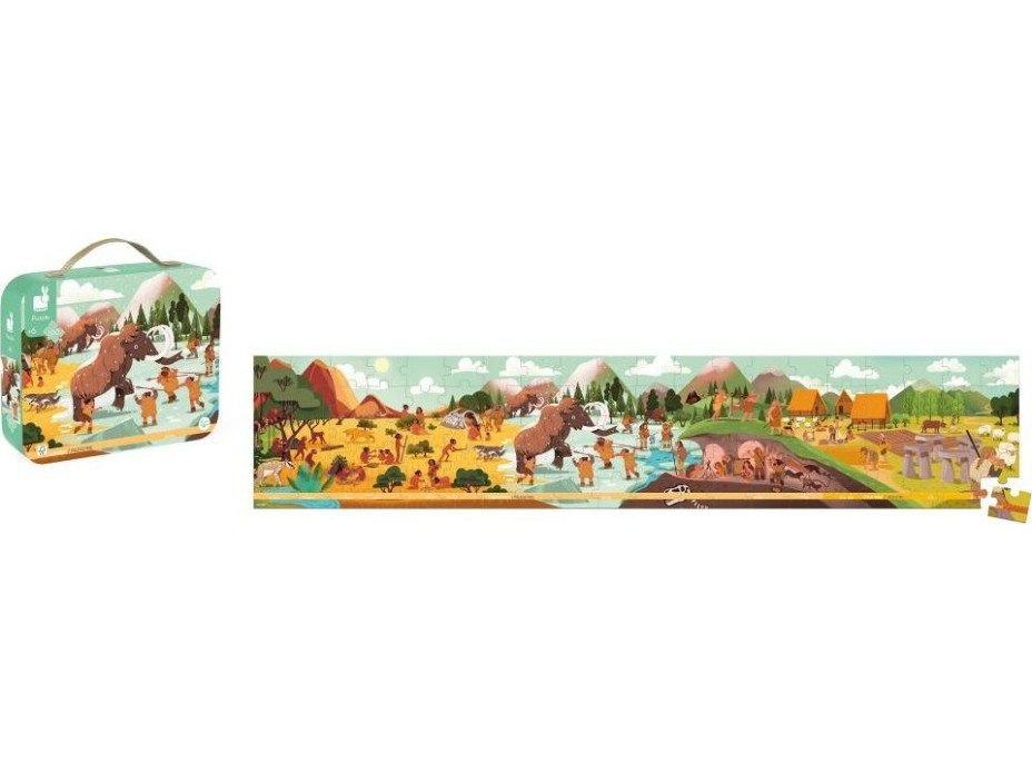 JANOD Panoramtické puzzle v kufříku Historie 100 dílků