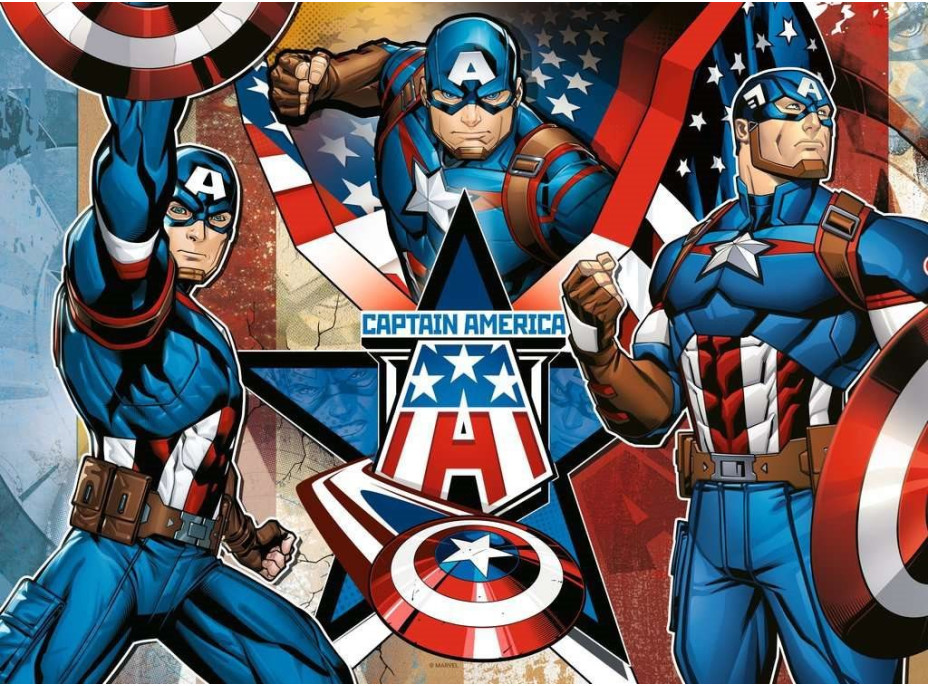 RAVENSBURGER Puzzle Marvel: Kapitán Amerika XXL 100 dílků