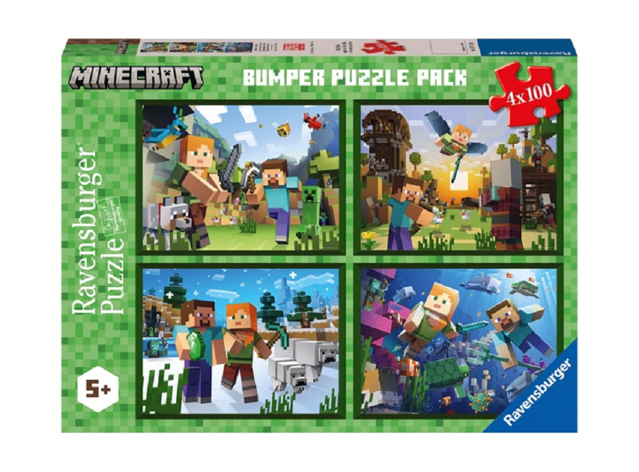 RAVENSBURGER Puzzle Minecraft 4x100 dílků