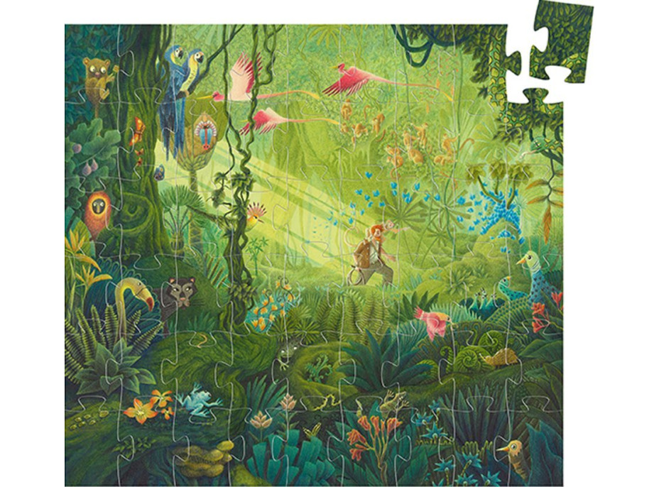 DJECO Čtvercové puzzle Pestrobarevná džungle 54 dílků