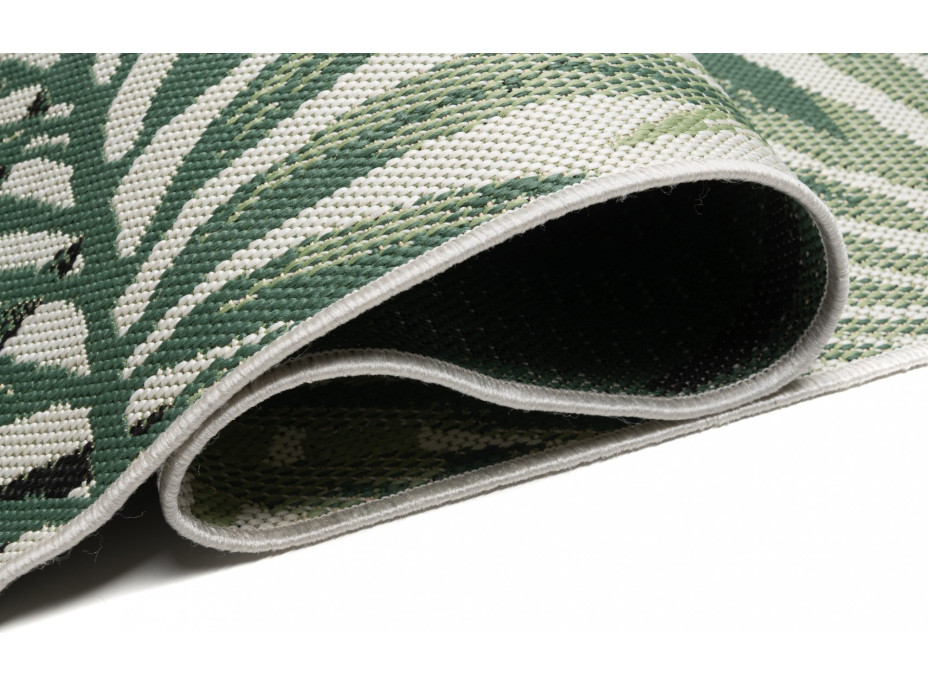 Sisalový koberec JUNGLE frame - zelený/krémový