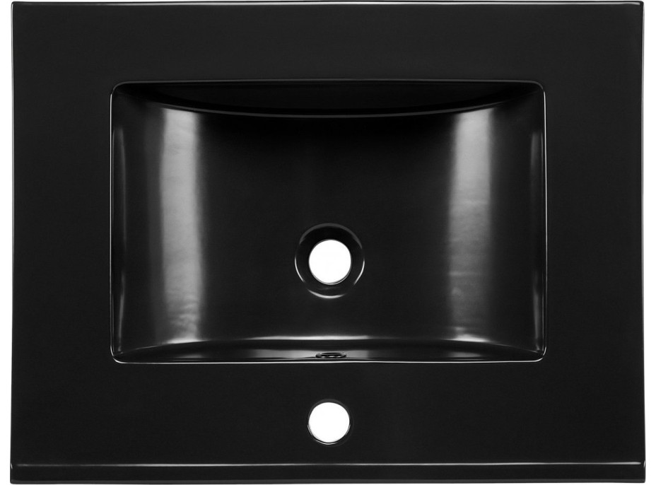 Keramické umyvadlo LAVA BLACK 80 cm DP - černé matné