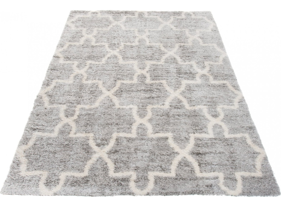 Kusový koberec Shaggy VERSAY Pattern - šedý