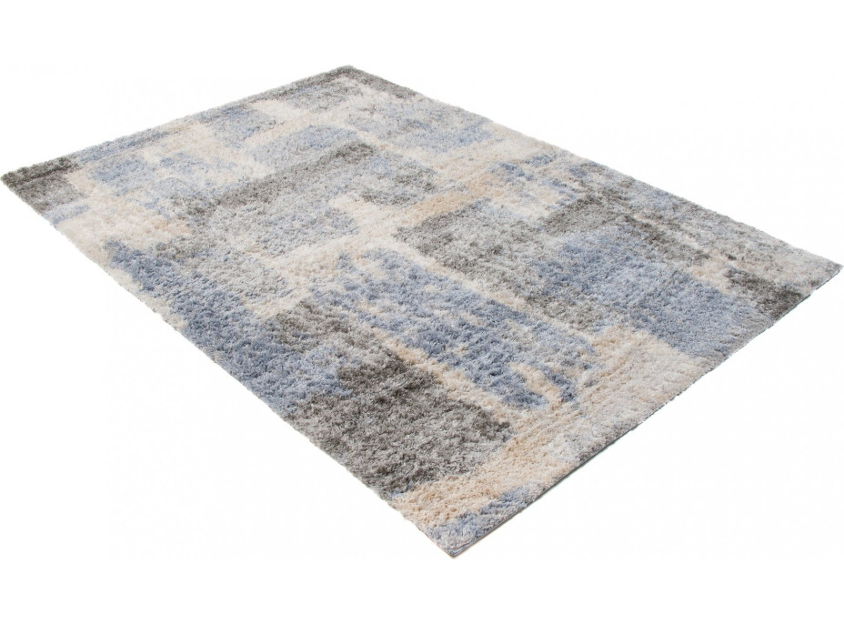 Kusový koberec Shaggy VERSAY Sample - modrý/šedý