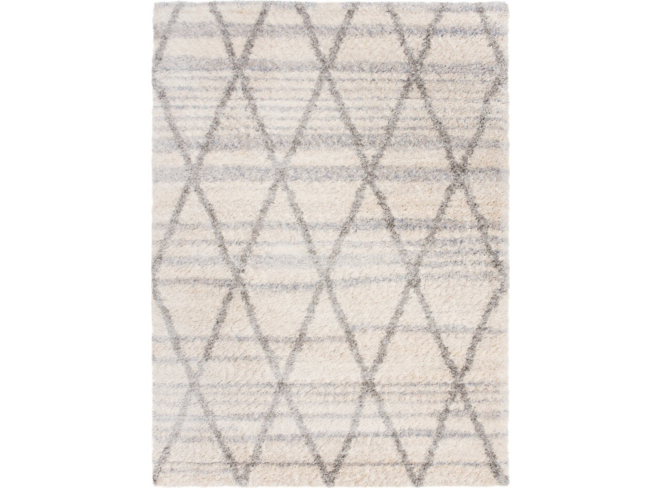 Kusový koberec Shaggy VERSAY Fence - krémový