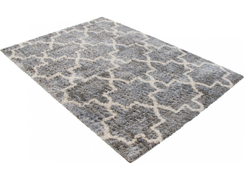 Kusový koberec Shaggy VERSAY Pattern - tmavě šedý