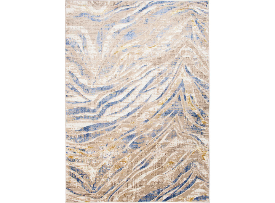 Kusový koberec ASTHANE Sand - bílý/tmavě modrý/hnědý