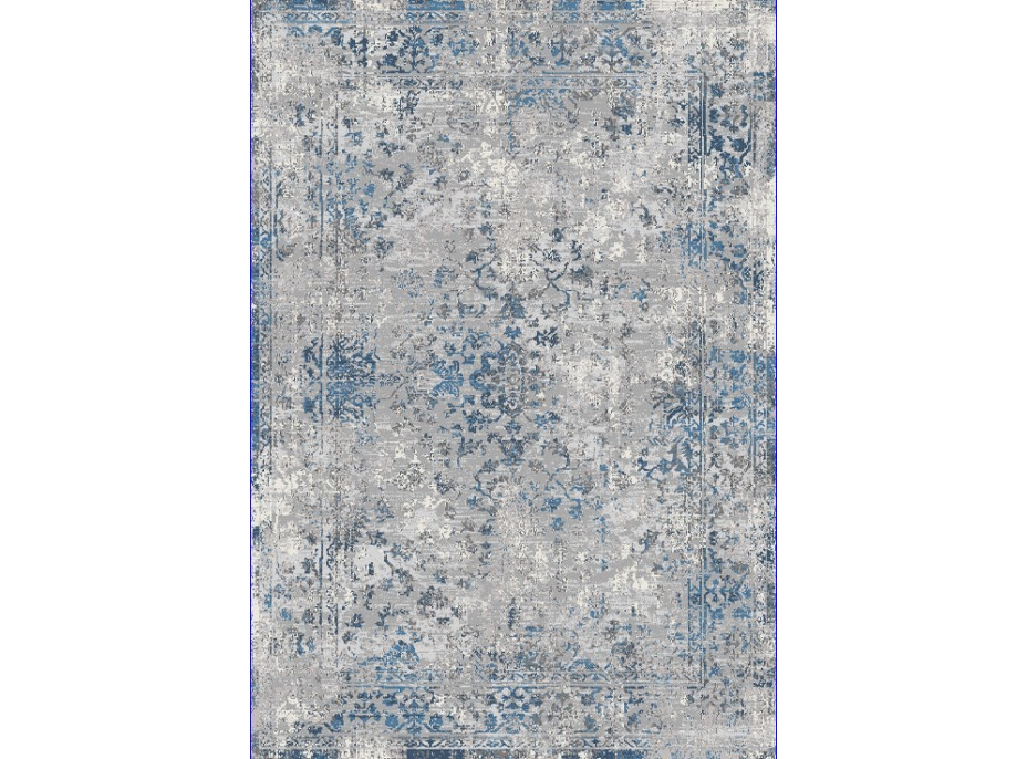 Kusový koberec SKY Frame - šedý/modrý