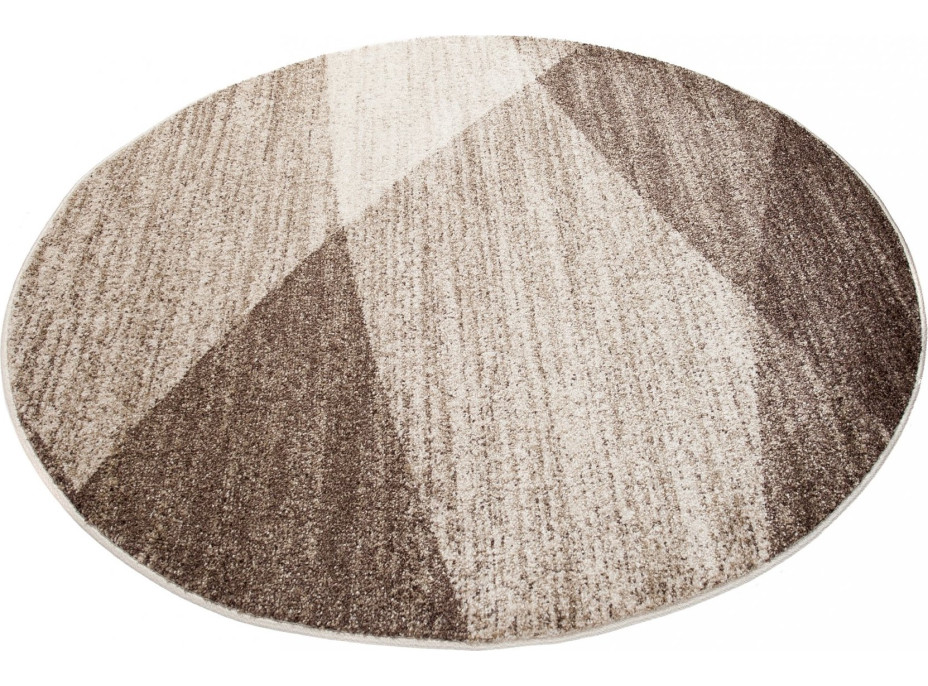 Kusový kulatý koberec SARI Fusion - béžový/hnědý