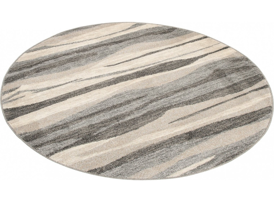 Kusový  kulatý koberec SARI Ripple - šedý
