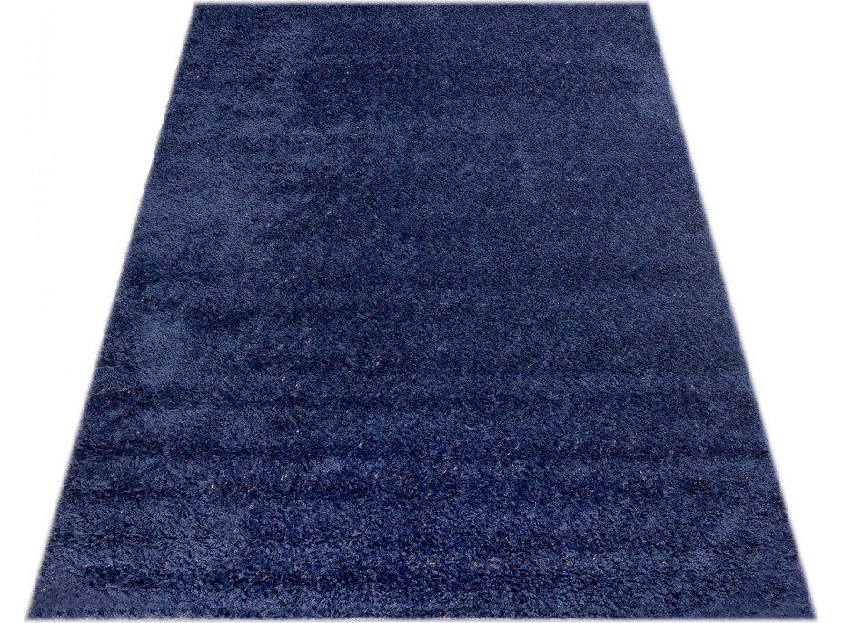 Kusový koberec Shaggy SOHO - tmavě modrý