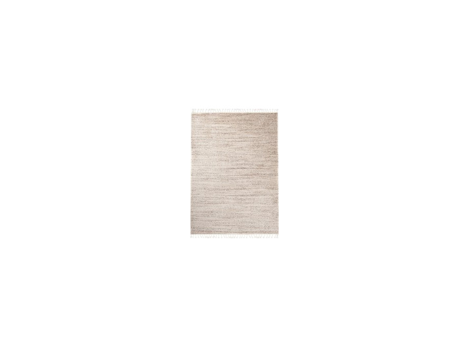 Kusový koberec s třásněmi SARI Mono - krémový/hnědý