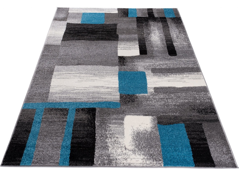 Kusový koberec JÁVA Pieces - šedý/modrý
