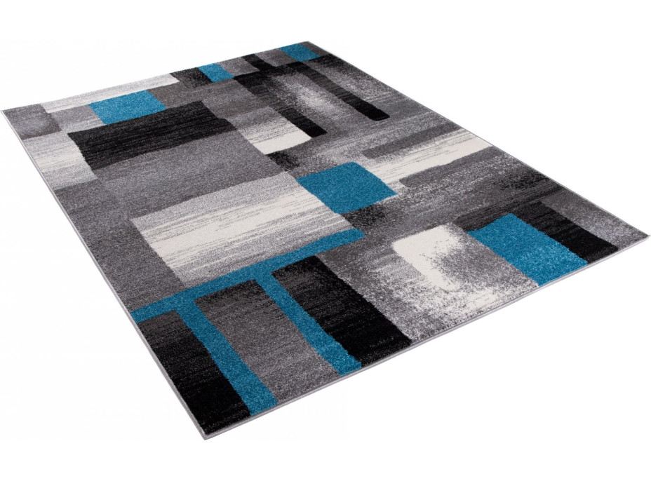 Kusový koberec JÁVA Pieces - šedý/modrý