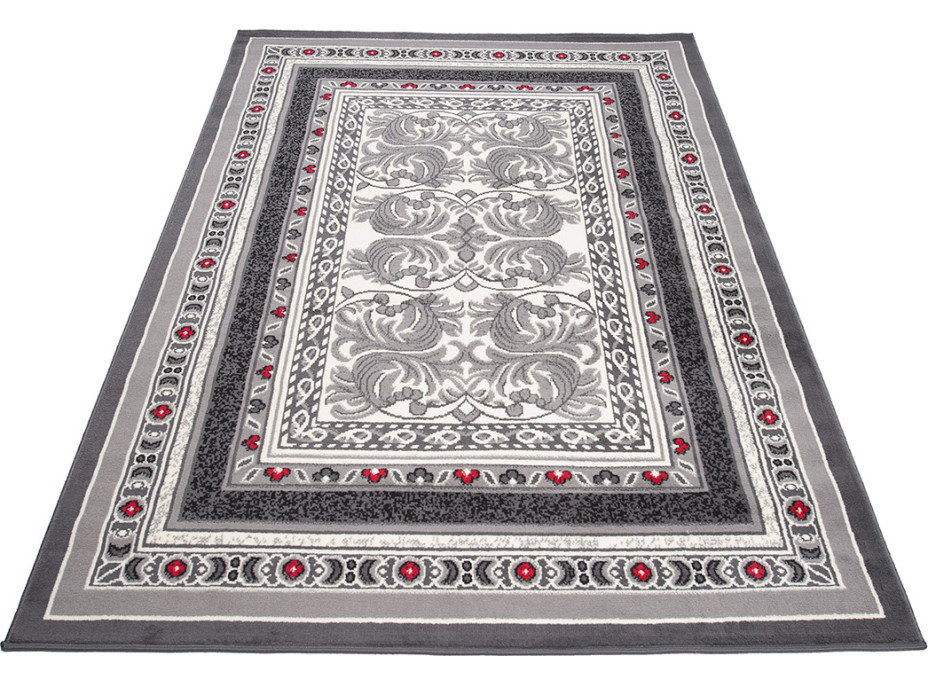 Kusový koberec TAPIS Rim - šedý/červený