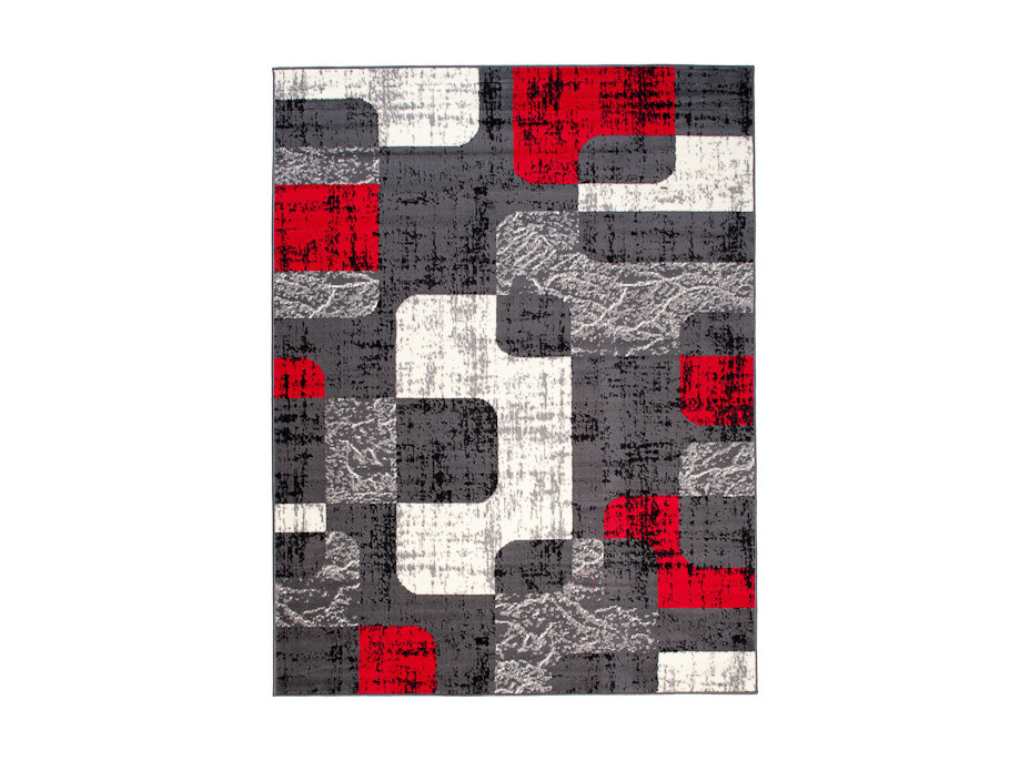 Kusový koberec TAPIS Retro - šedý/červený