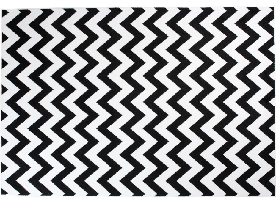 Kusový koberec TAPIS Cik cak - černý/bílý