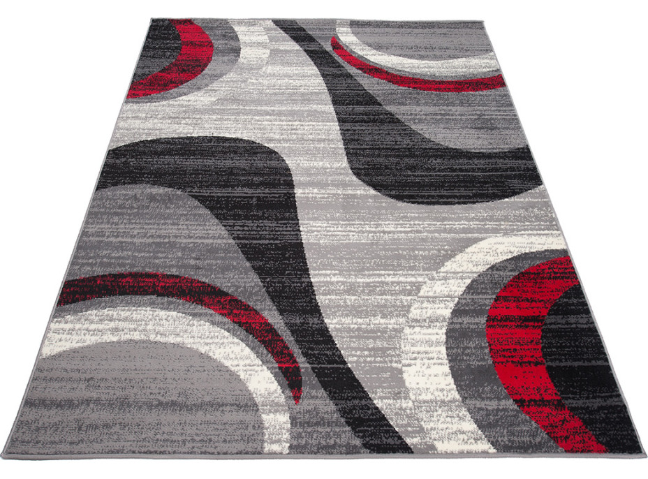 Kusový koberec TAPIS Grace - šedý/červený