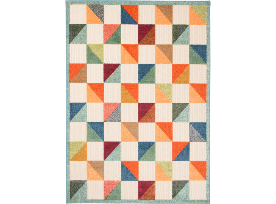 Kusový koberec AVENTURA Blocks - krémový/oranžový/modrý