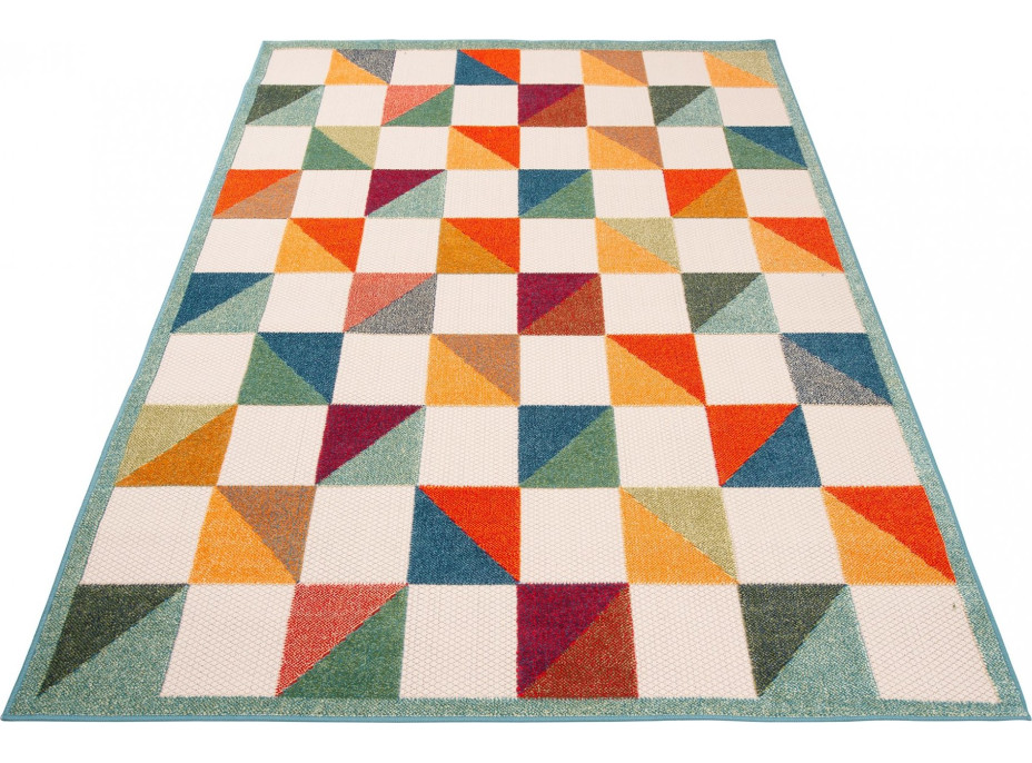 Kusový koberec AVENTURA Blocks - krémový/oranžový/modrý