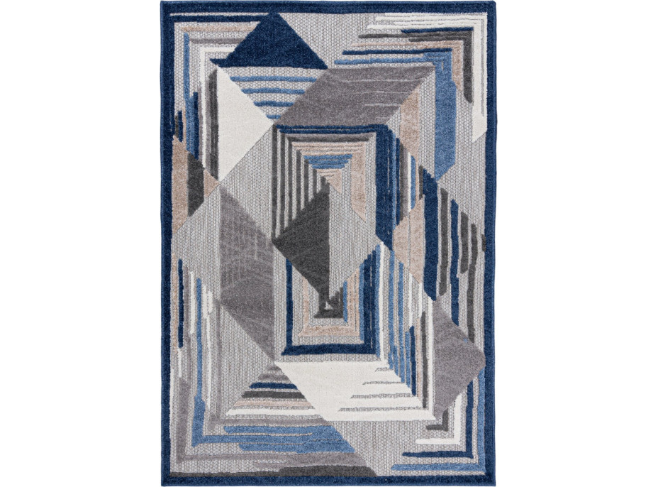 Kusový koberec AVENTURA Illusion - modrý/šedý