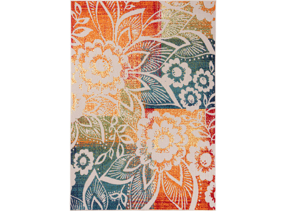 Kusový koberec AVENTURA Flowers - krémový/oranžový/modrý