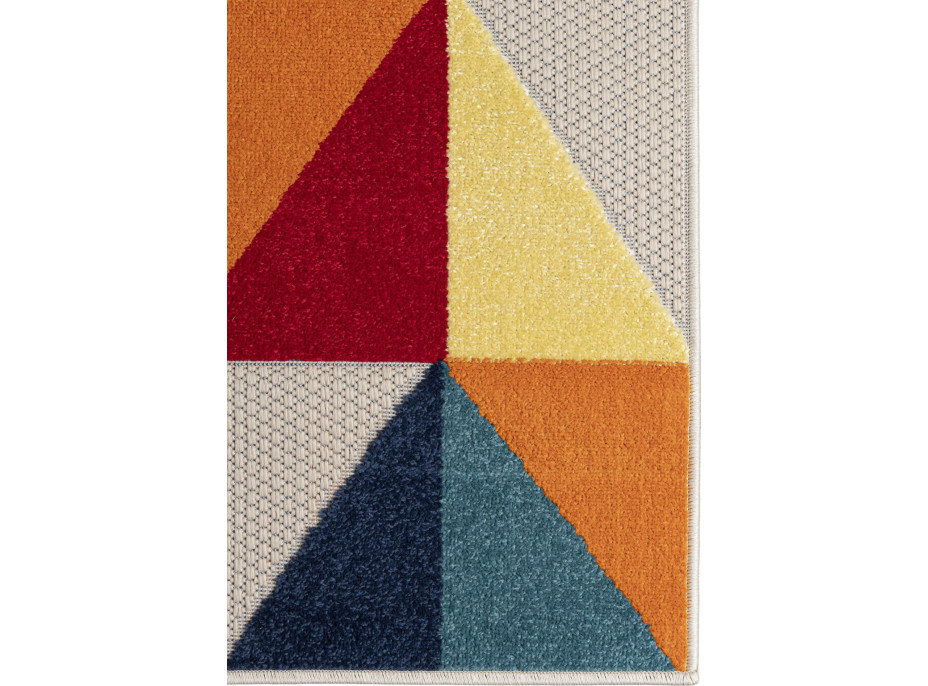 Kusový koberec AVENTURA Geometric - oranžový/šedý/modrý