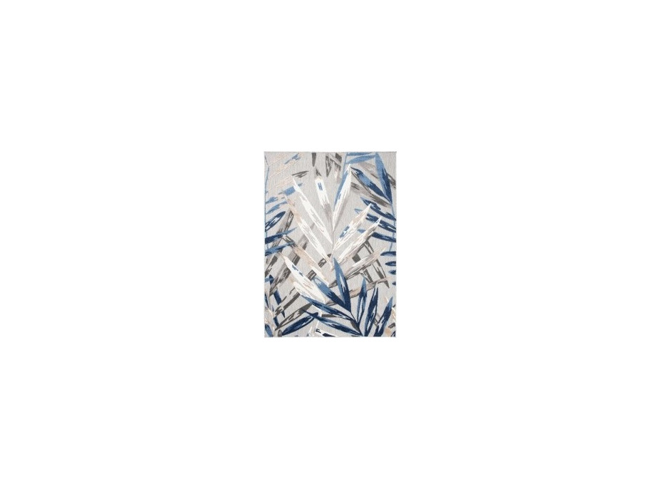 Kusový koberec AVENTURA Palm leaves - bílý/modrý