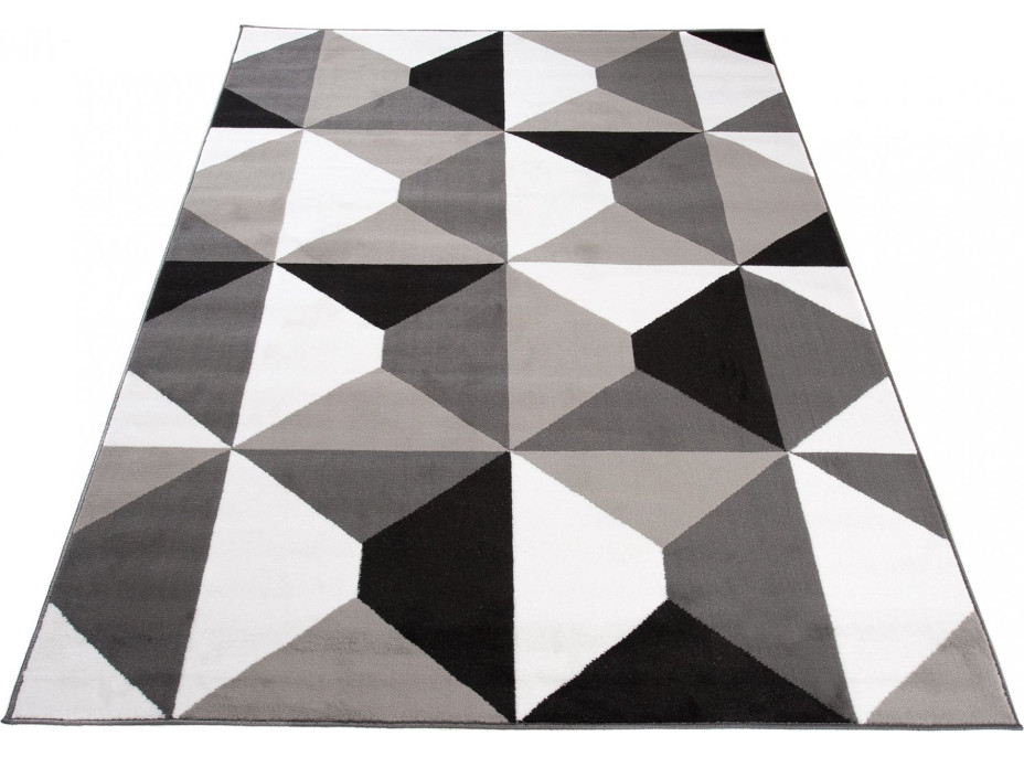 Kusový koberec MAYA Prism - šedý/bílý