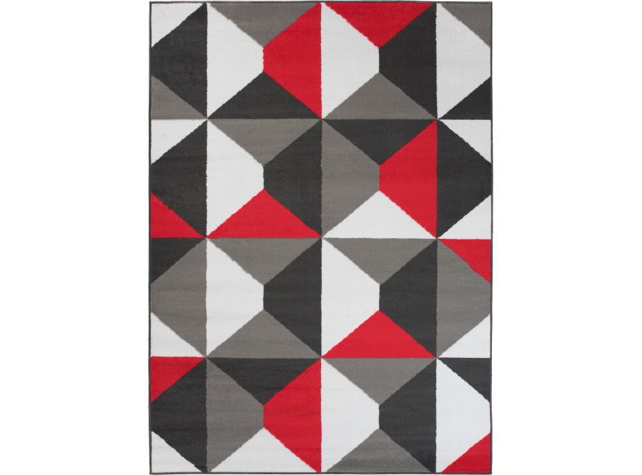 Kusový koberec MAYA Prism - červený/šedý