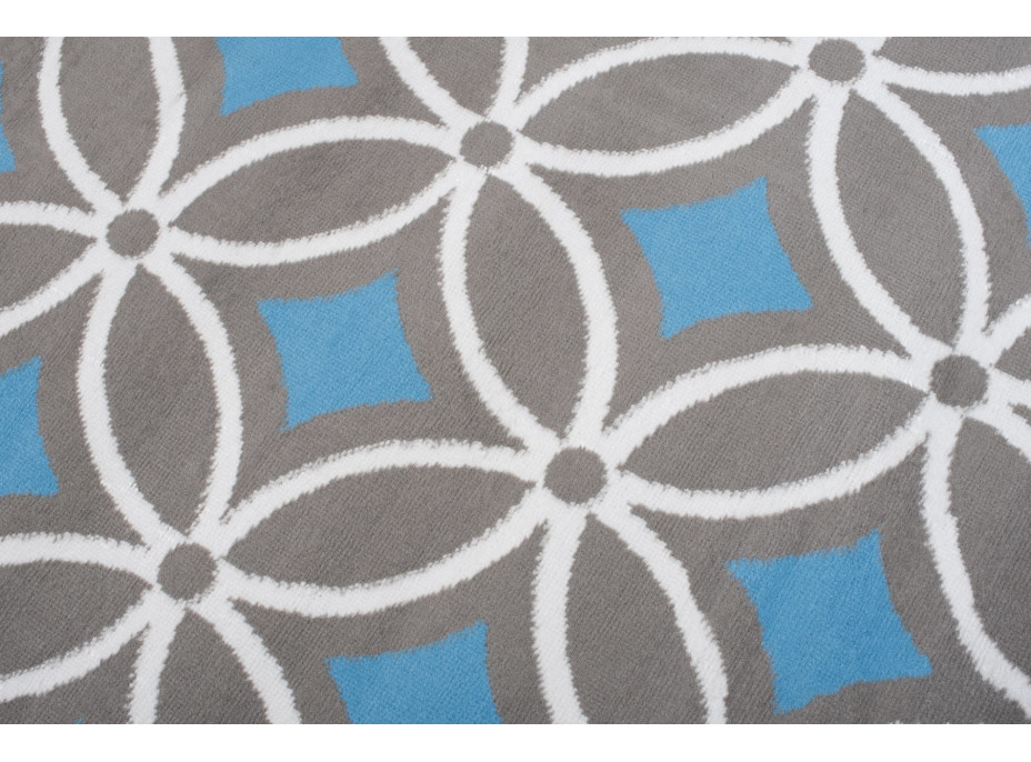 Kusový koberec MAYA Pattern - modrý/šedý