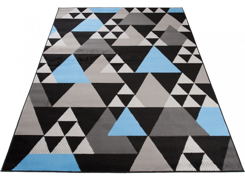 Kusový koberec MAYA Triangles - modrý/šedý
