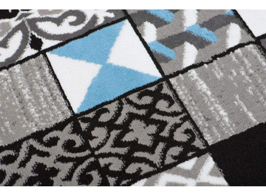 Kusový koberec MAYA Tiles - modrý/šedý