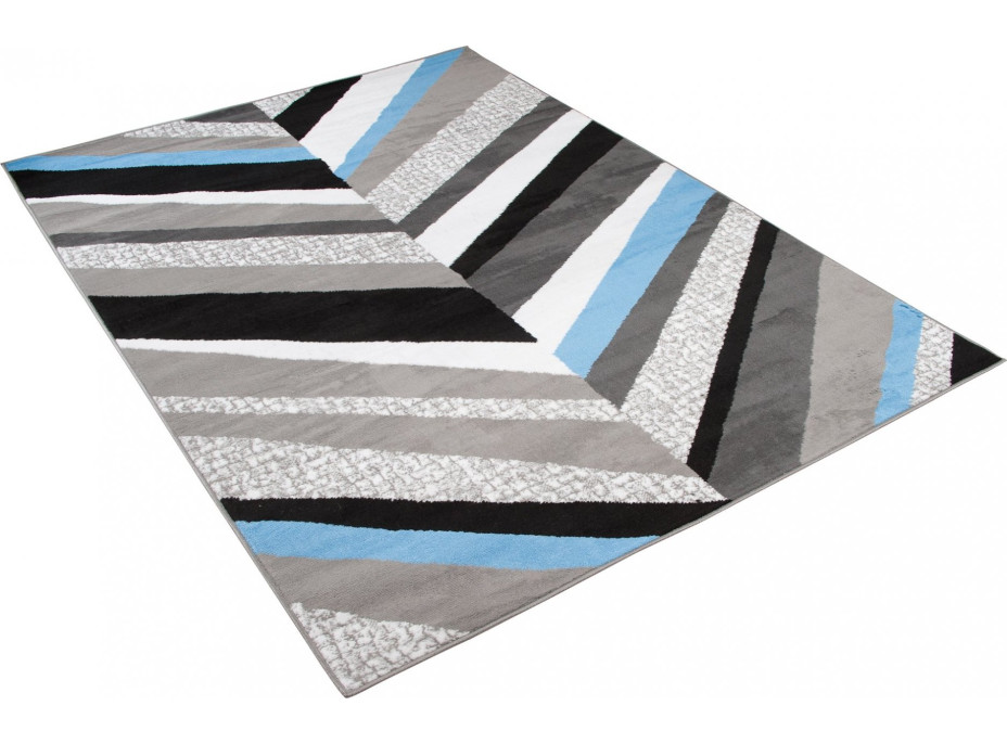 Kusový koberec MAYA Lines - modrý/šedý