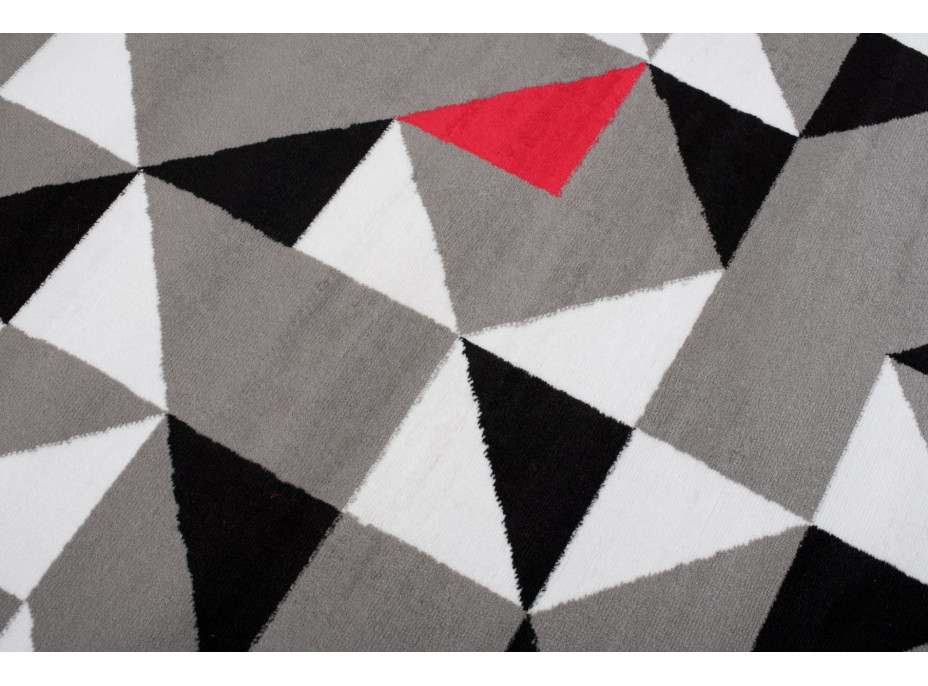 Kusový koberec MAYA Geometric - červený/šedý