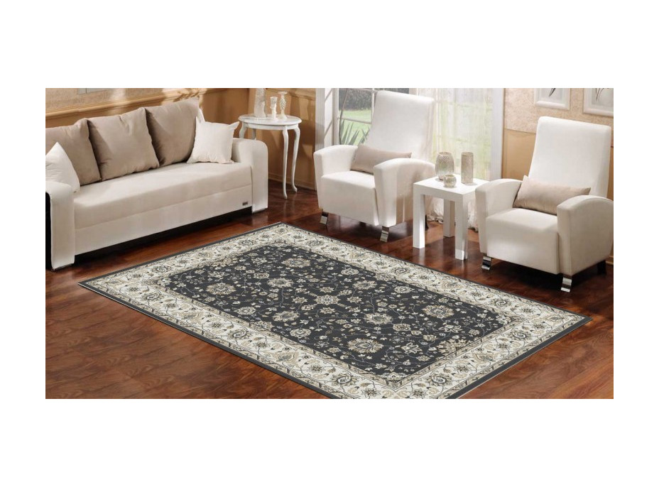 Kusový koberec COLORADO Flowers - tmavě šedý