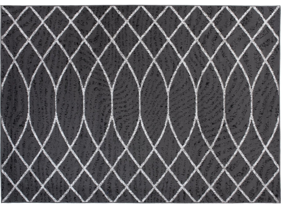 Kusový koberec BALI Waves - tmavě šedý/bílý