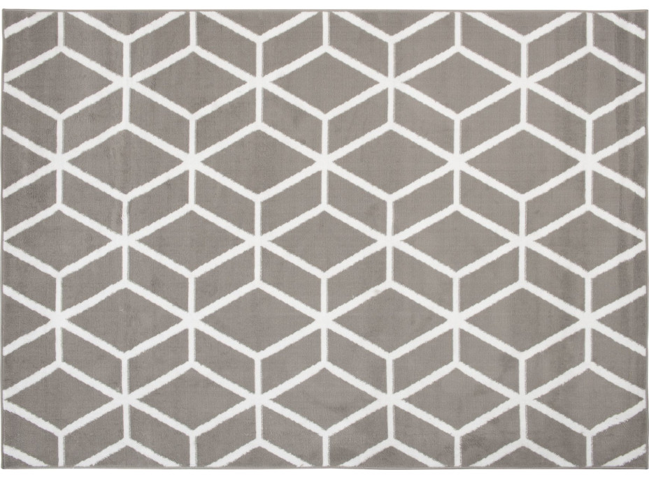 Kusový koberec BALI Pattern - světle šedý/bílý
