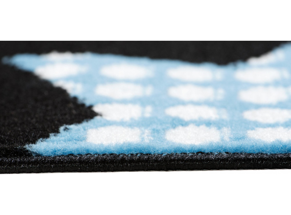 Kusový koberec BALI Hvězdičky - modrý/černý