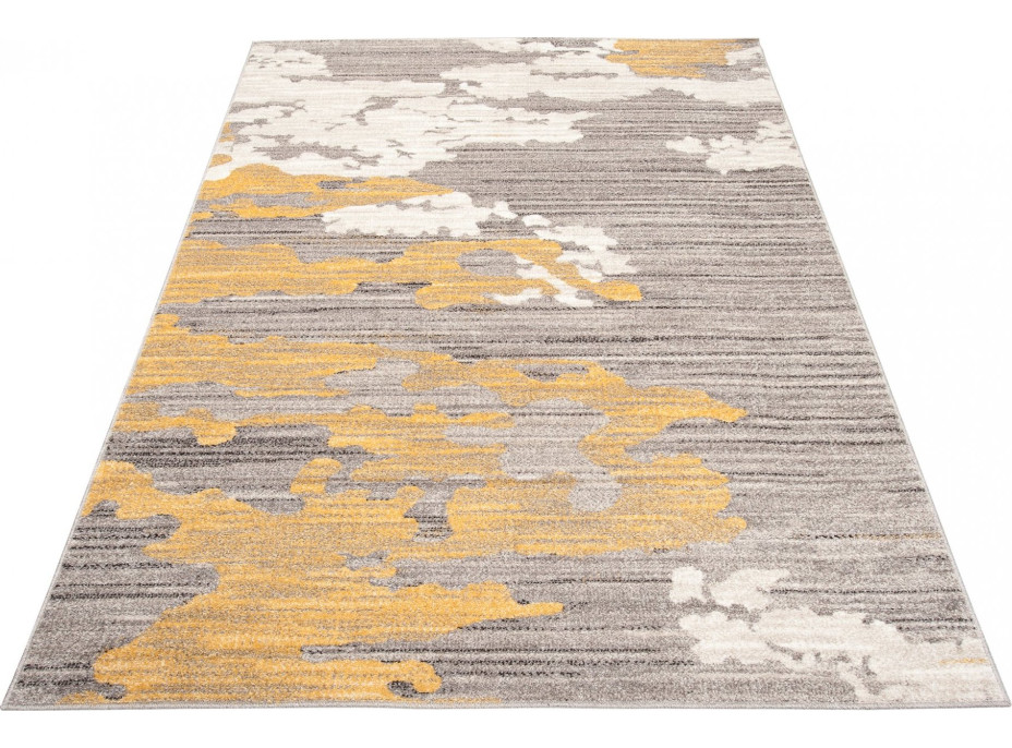 Kusový koberec FIESTA Clouds - žlutý/šedý