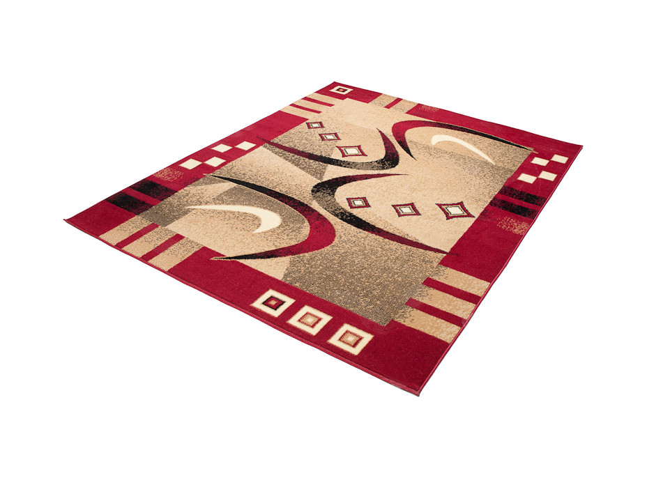 Kusový koberec ATLAS Modern - červený/tmavě béžový