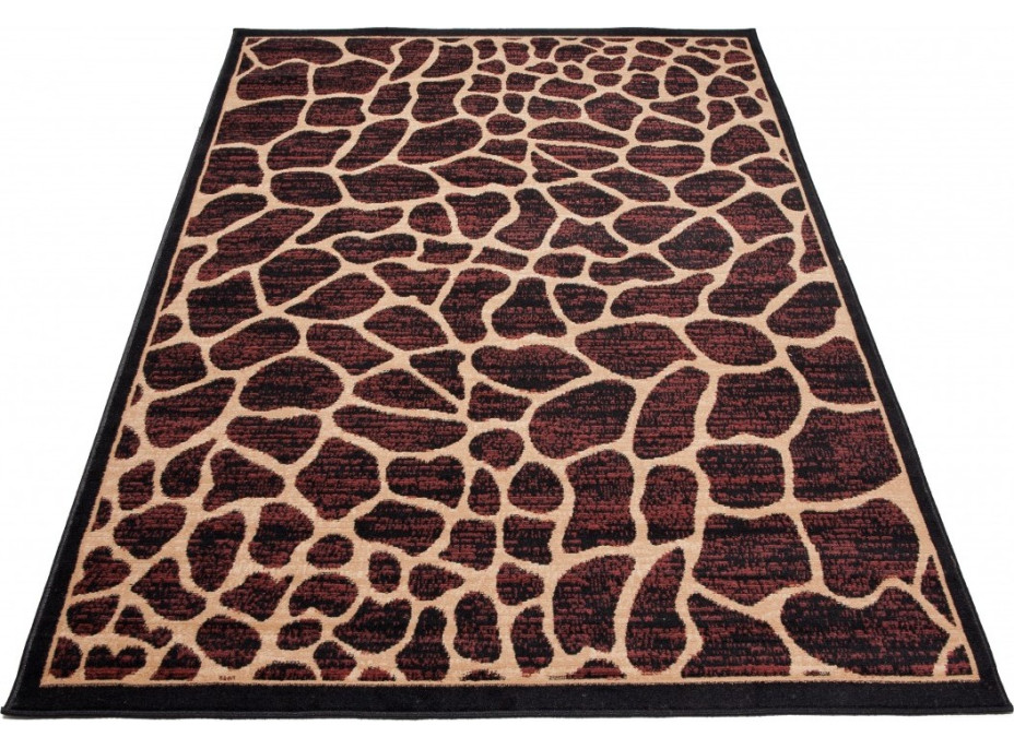Kusový koberec BLACK ATLAS Giraffe - hnědý/béžový