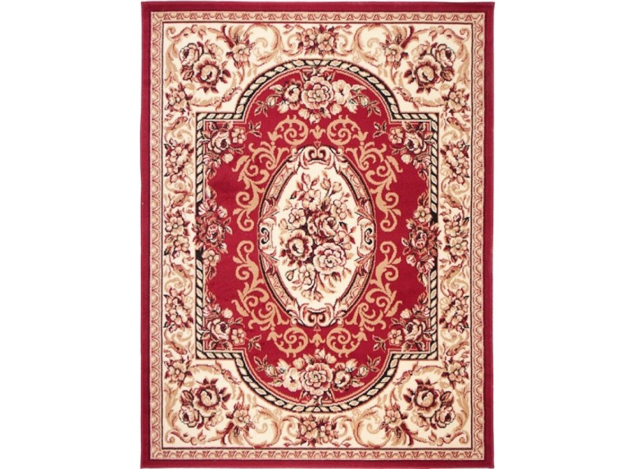 Kusový koberec ATLAS květiny - béžový/červený
