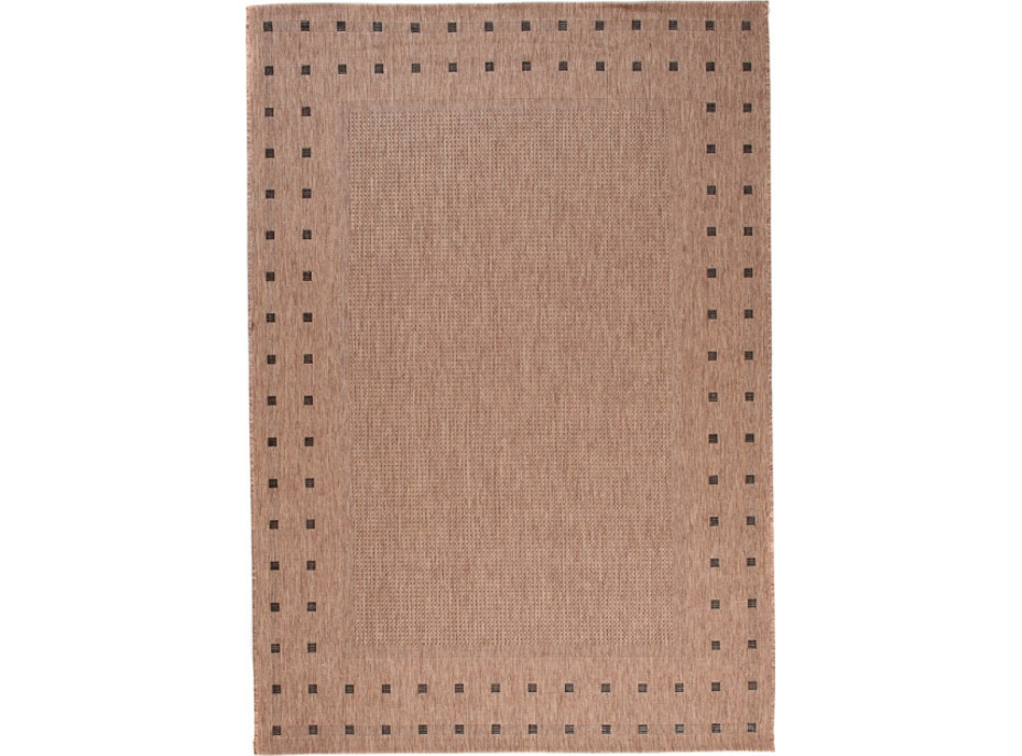 Sisalový PP koberec DOTS - hnědý/černý
