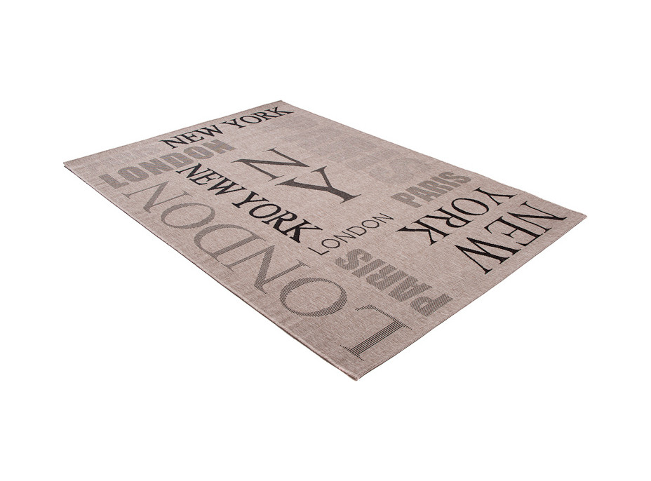Sisalový PP koberec NY - světle hnědý/černý