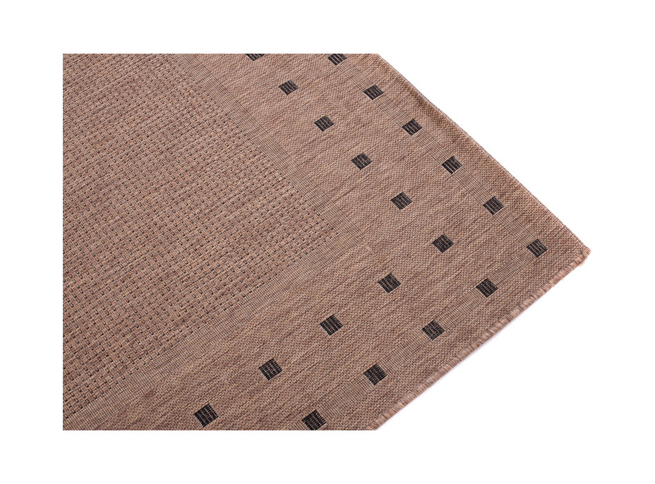 Sisalový PP koberec DOTS - hnědý/černý