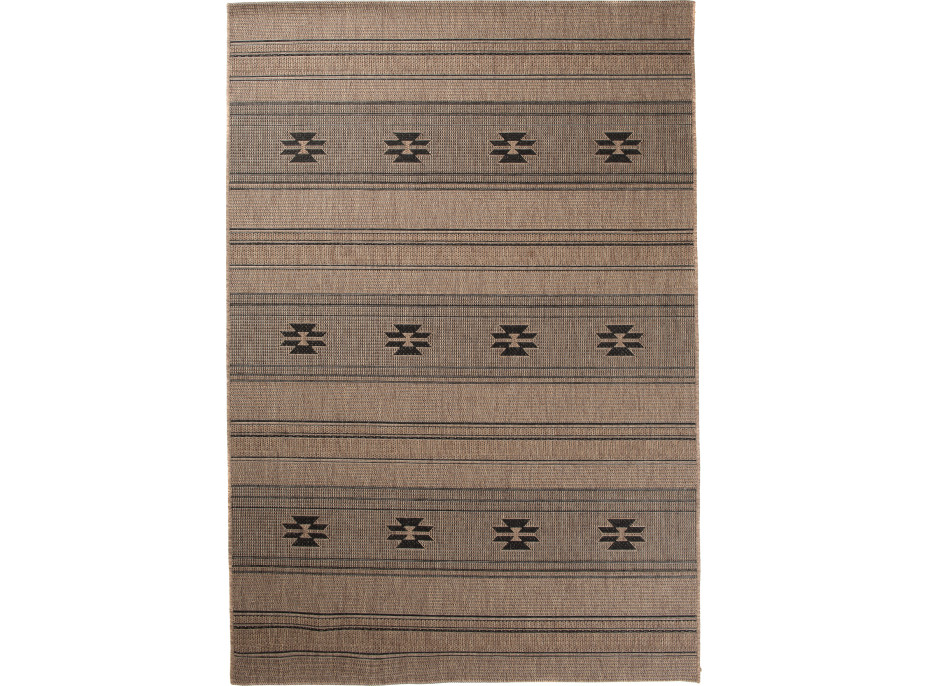 Sisalový PP koberec FOLK - hnědý/černý