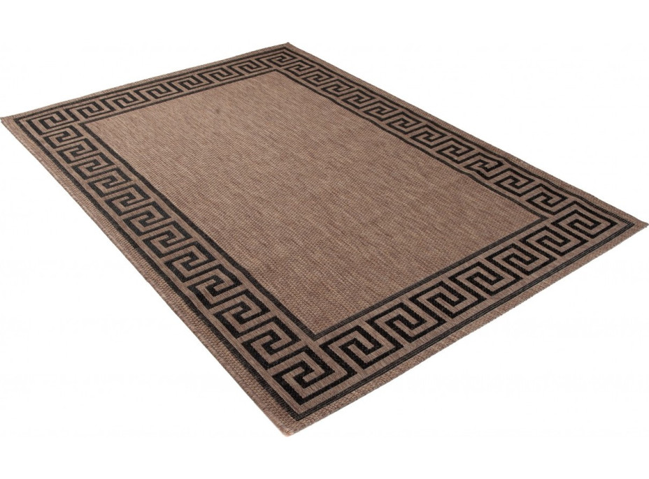 Sisalový PP koberec GREEK - hnědý/černý