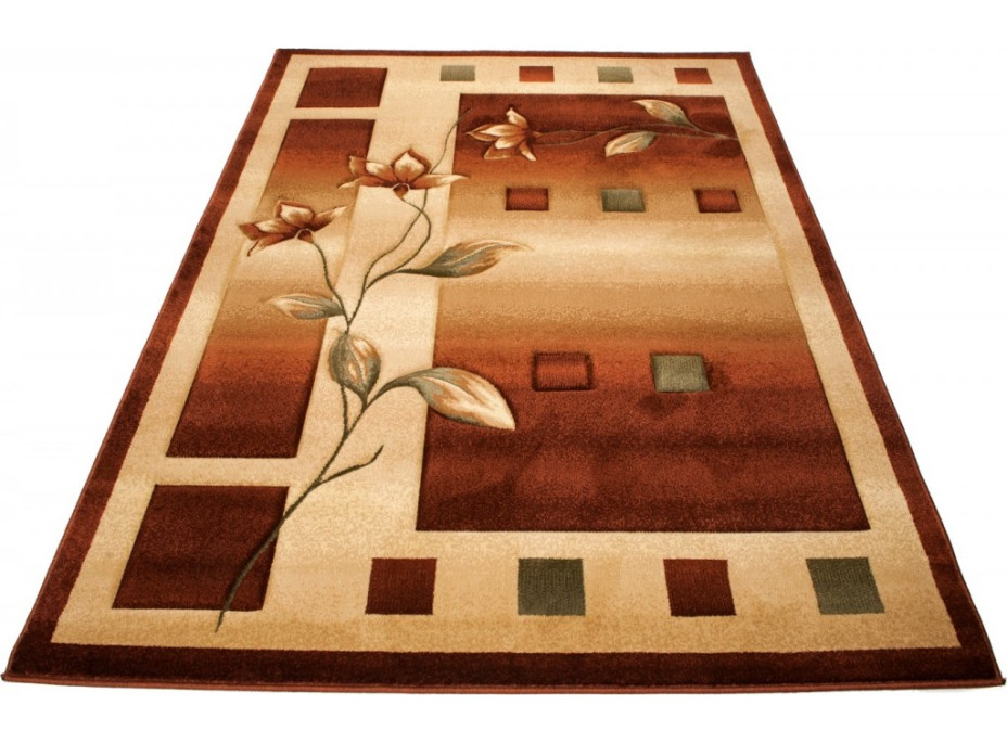 Kusový koberec ANTOGYA Flora - krémový/hnědý