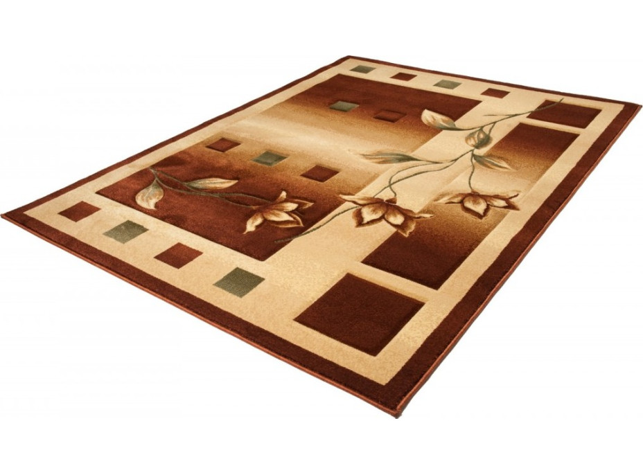 Kusový koberec ANTOGYA Flora - krémový/hnědý